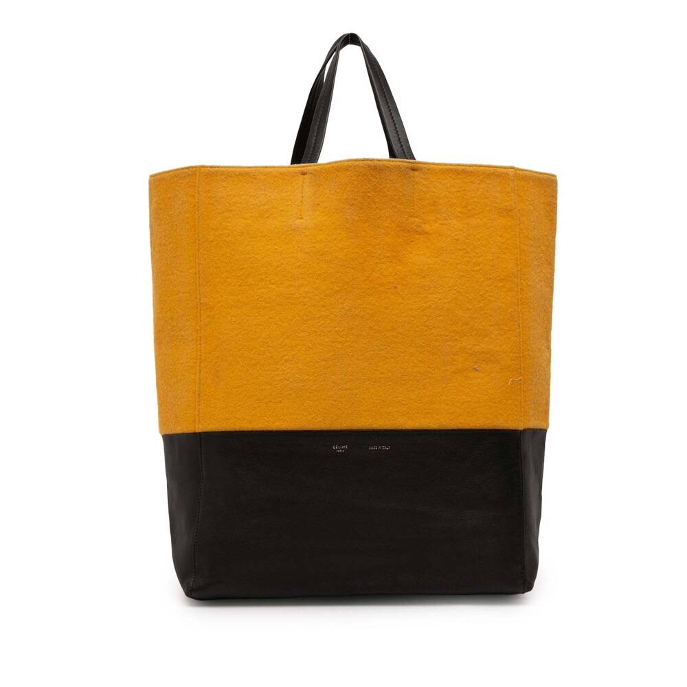 Pre-Loved Celine Small Bicolor Suede and Calfskin Vertical Cabas Tote